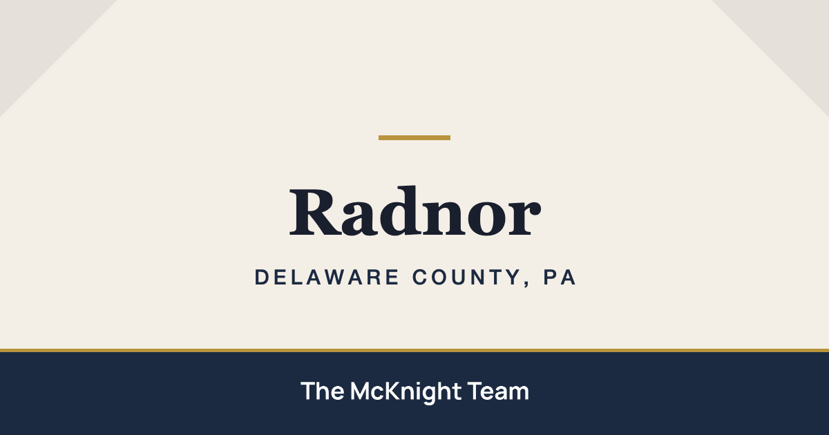 Radnor PA homes for sale, The McKnight Team