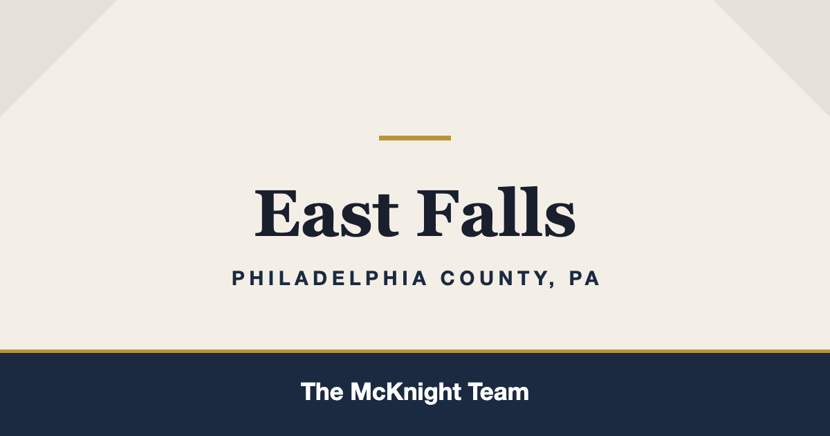East Falls PA homes for sale, The McKnight Team